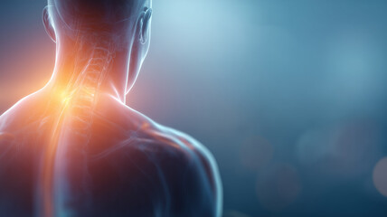 人体モデル - 頚椎や肩の痛み、治療の概念