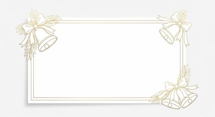 Elegant Wedding Bells and Bows Border Frame with Copy Space for Text.