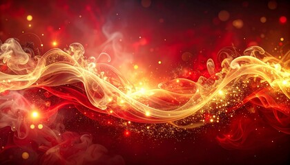 Fototapeta premium Abstract Fire Swirl of Red and Gold A Dynamic Energy Wave