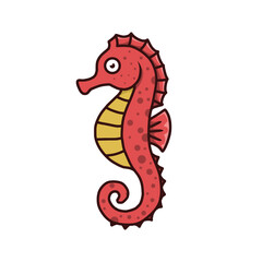 Obraz premium cute cartoon seahorse illustration
