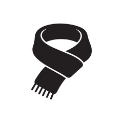 Simple Black Scarf Icon for Winter Fashion.