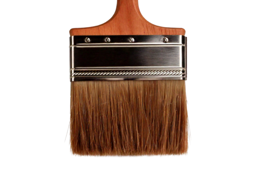Brown paintbrush isolated on transparent or white background
