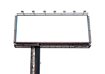 Obraz premium Empty advertising billboard frame isolated on transparent or white background