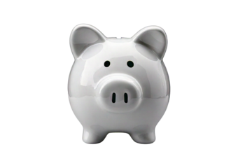 Piggy bank isolated on transparent or white background