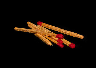 matches isolated on black background