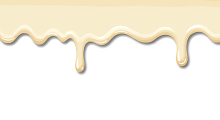 Smooth white liquid dripping, creating a rich and sweet flowing texture, perfect for dessert and confectionery designs