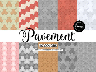 色違いのシームレスパターンのセット 歩道