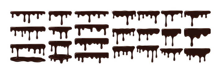 Obraz premium Chocolate Drips and Strokes Abstract Dark Brown Liquid Stains and Splatters