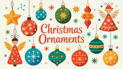 Fototapeta premium Collection of festive christmas ornaments and decorations