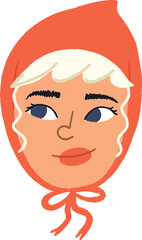 Cute Girl on the Red Bonnet