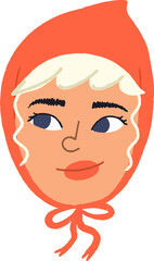 Cute Girl on the Red Bonnet