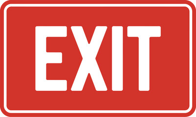 Emergency Exit Sign A Bold Red Rectangle with White Text Indicating the Way Out, Safety First