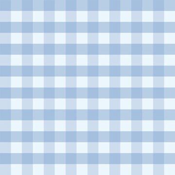 Pastel Blue and White Gingham Seamless Checkered Pattern