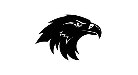Eagle head profile with transparent background