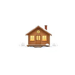 Cozy Cabin in Snow