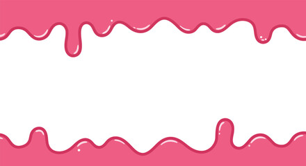 Vibrant Pink Dripping Liquid Frame with Smooth Wavy Edges and Ample Copy Space for Sweet Designs
