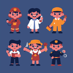 Cute Children with Profession Costume