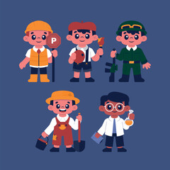 Cute Children with Profession Costume