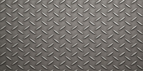 Polished steel diamond plate texture, a seamless metallic pattern for an industrial surface