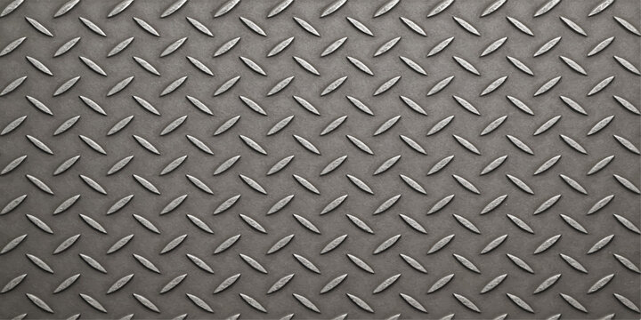 Polished steel diamond plate texture, a seamless metallic pattern for an industrial surface