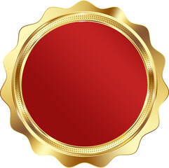 Elegant Red and Gold Medal Badge Illustration