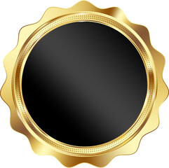 Elegant Black and Gold Medal Badge Illustration