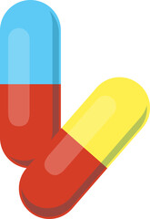 Colorful Medicine Capsules Illustration. Stylized Pills for Health, Pharmacy, and Healthcare Concepts.