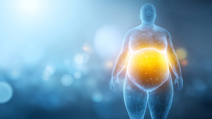 肥満と内臓脂肪（腹部の健康リスク、ダイエットの概念）