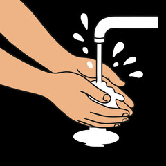 illustration of washing hands
