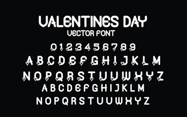 Obraz premium Unique Valentine's Day Display Font Vector Set with Heart Arrow Accents
