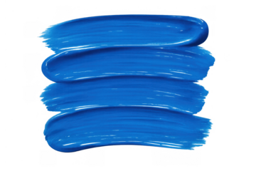 Blue paint brush strokes creating an abstract texture on a transparent background, vibrant artistic element