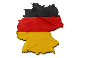 Germany Map with Flag Overlay — Realistic 3D Textured Country Outline
