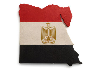 Egypt Map with National Flag Texture — 3D Realistic African Country