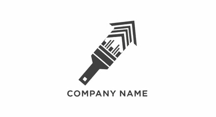 Abstract Paint Brush Strokes Forming an Arrow Shape.