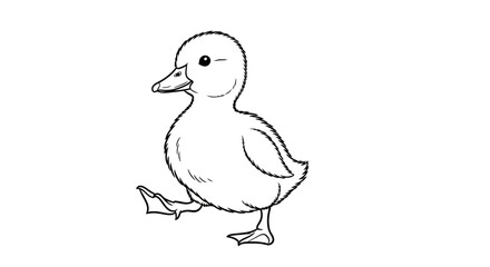 Walking duckling outline for children's projects