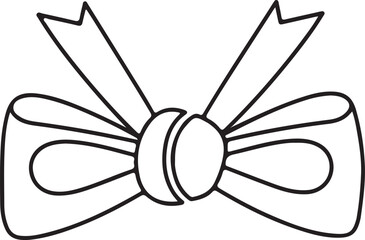 Stylized Black and White Bow Illustration – Elegant Ribbon Clipart for Fashion, Celebration, and Decoration Themes