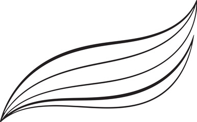 Elegant Abstract Feather Flow – Minimalist Black Line Art for Logo, Branding, and Decorative Use
