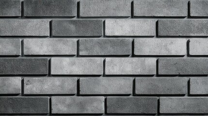 Exclusive photo of closeup view of a textured grey brick wall pattern.