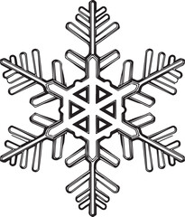 Minimalist Black and White Snowflake Icon – High-Contrast Winter Symbol for Seasonal, Scientific, and UI Design