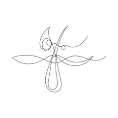 continuous line drawing serum for hair follicle treatment illustration