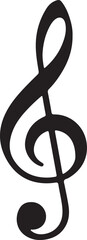 Minimalist Treble Clef Music Symbol – High-Contrast Vector PNG for Sheet Music, Instruments, and Musical Design Projects