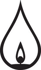 Minimalist Black Flame Icon – High-Contrast Fire Symbol for Energy, Heat, Gas, Safety, and Branding Use