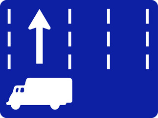 A-sign-for-large-trucks-means-that-trucks-must-drive-in-this-lane-or-that-this-lane-is-for-trucks-only.