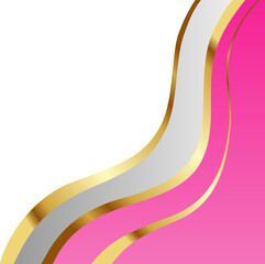 Pink and Gold Luxury Corner Border Illustration