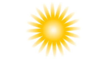 Stylized yellow sunburst isolated on white background