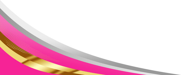 Pink and Gold Luxury Corner Border Illustration