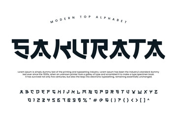 Asian chinese font and Japanese alphabet lettering  font vector typeface © Nurul
