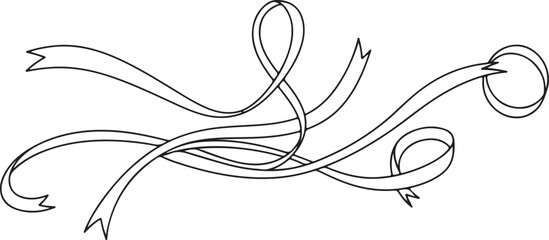 Elegant Decorative Ribbon Ornament – Flowing Loops and Curves for Invitations, Calligraphy, and Graphic Design