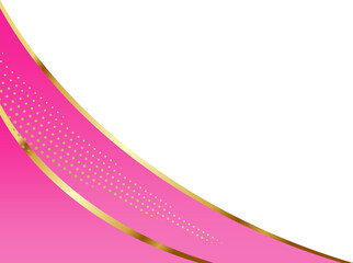 Pink and Gold Luxury Corner Border Illustration