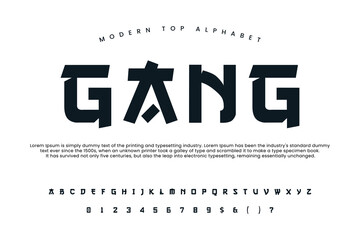 Asian chinese font and Japanese alphabet lettering  font vector typeface © Nurul